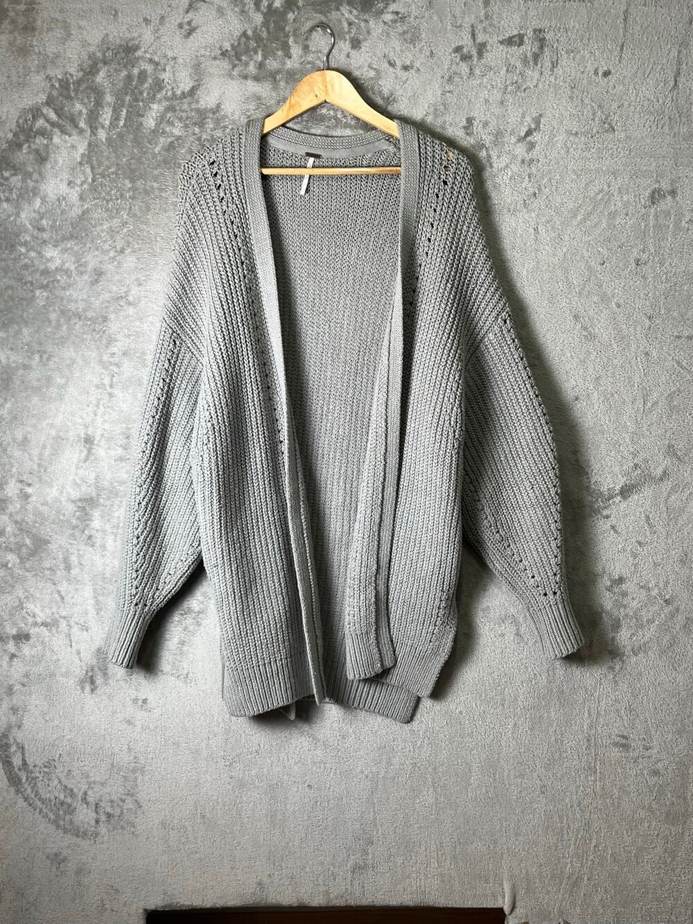 Free People Nightingale Cardigan Sweater Oversized Open Front Knit Women's Small